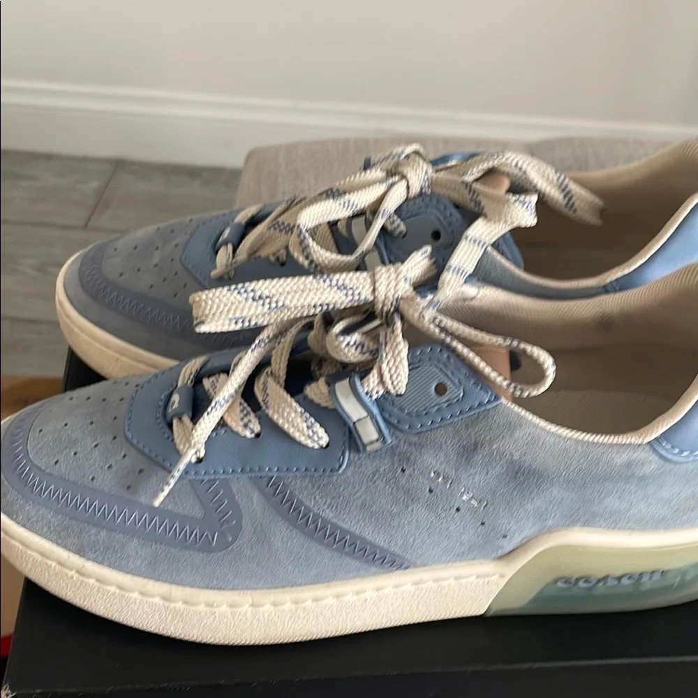Coach Blue Cream Sneakers Stylish Comfort - Picture 7 of 8